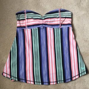 Multicolor strapless top
